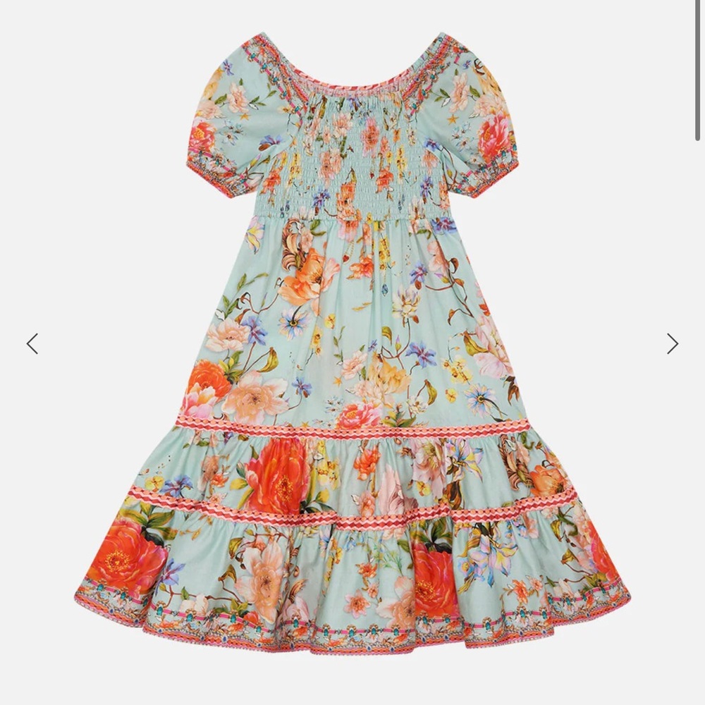Camilla Floral Maxi Dress with Red and Blue Hues - Picture 2 of 2